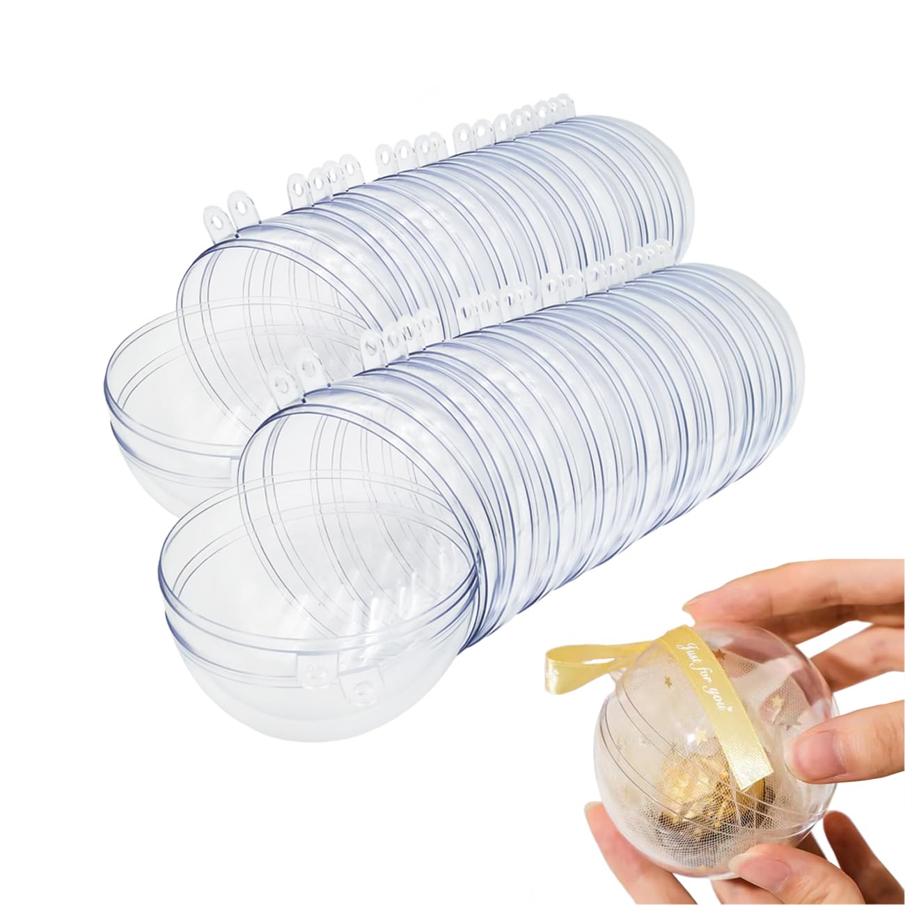 20 Clear Fillable Ornaments Balls- 80mm/3.15" Transparent Plastic Thickened Sphe