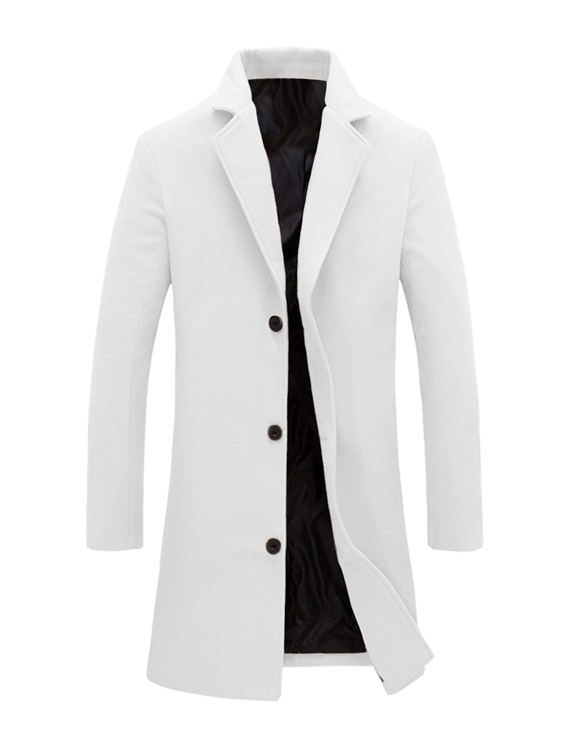 Tanming Mens Trench Coat Single Breasted Long Peacoat Overcoat