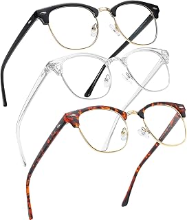 Perfectmiaoxuan Set of 3 Pairs of Anti-Blue Light Glasses Women Men - Glasses for Screen, Gaming, Protection against Eye Fatigue and UV Rays, Blocking Blue Light and Light