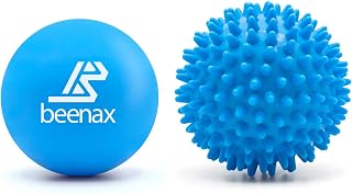 Beenax Lacrosse & Hard Spiky Massage Ball Set - Trigger Point & Deep Tissue | Myofascial Release, Plantar Fasciitis, Muscle Relief, Yoga, Pilates, Physio, Rehab, Relieve Stress and Relax Tight Muscle