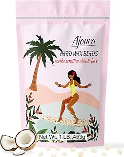 Ajoura 1 lb Refill Hard Wax Beads for Hair Removal, Brazilian Coarse Waxing | Bikini, Face, Eyebrow, Back, Chest, Legs, Armpit, At-Home Waxing Beans for Women Men