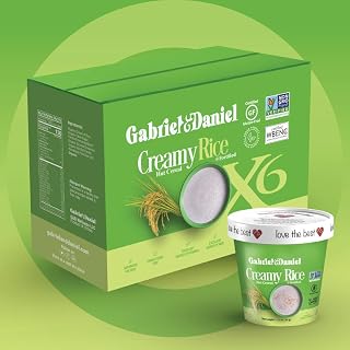 Gabriel & Daniel Creamy Rice Hot Cereal Cup – Non-GMO, Pure and Organic Gluten Free Cereal – Rich in Iron & Essential Nutrients for a Nourishing and Instant Breakfast – Quick & Easy Meal (Pack of 6)