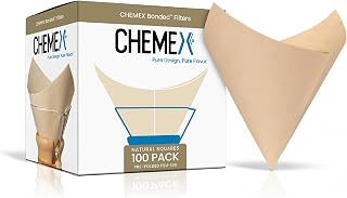 Chemex Unbleached, Pour Over FSU-100, 100ct | Unbleached Oxygen-Cleansed Paper, Thicker, Eco-Friendly