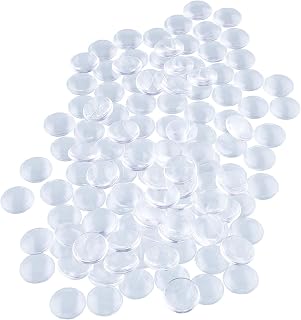 HAUTOCO 120 Pieces Transparent Glass Dome Cabochons Round Cabochons Tiles, Non-calibrated Round 1 inch/25mm for Craft Cameo Pendants Photo Jewelry Necklaces
