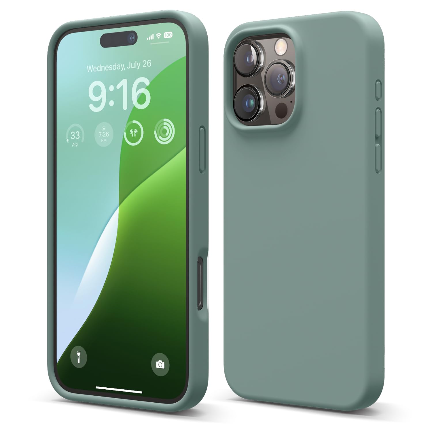 elago Liquid Silicone Case for iPhone 16 Pro Max Midnight Green