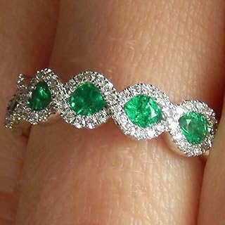 White Gold Plated Red Cubic Zirconia Fully Inlaid Luxury Statement Ring Personalized Accessory Women Daily Casual Wear Party Holiday Anniversary Love Jewelry Gift