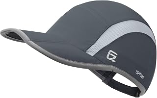 GADIEMKENSD UPF50+ Folding Outdoor Hat Unstructured Reflective Design Breathable Soft Sport Cap for Outdoor Sport
