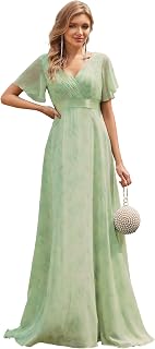 Ever-Pretty Short Sleeves Double V-Neck Evening Dress 09890