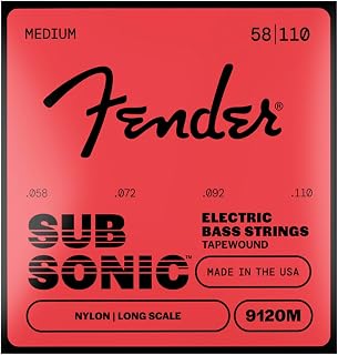 Fender Accessories 073-9120-406 Nylon Bass Guitar Strings, Light