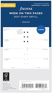 Filofax Personal Week on two pages English 2027 diary 27-68421