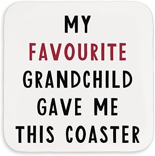 Manta Makes Favourite Grandchild gave me This Mug, Funny Grandad Birthday Gifts, nan Grandma Funny Joke Mug for Birthday or Christmas Mothers/Fathers Day (Coaster)