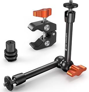K&F CONCEPT 9.8" Magic Arm Clamp Kit with Cold Shoe Mount & 1/4" Screws