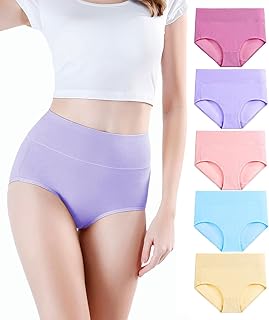wirarpa Women's Knickers Cotton Full Briefs High Waisted Underwear Panties for Women Multipack