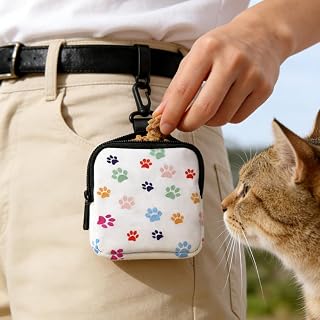 Pet Paw Print Coin Purse Keychain Data Cable Organizer Bag Coin Bag Pouch Keychain Cat Dog Snack Food Storage Pouch