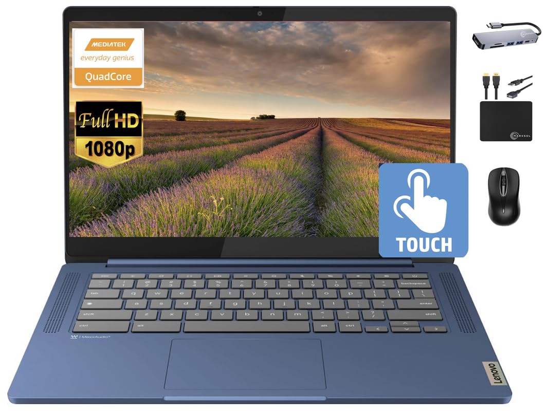 Lenovo Chromebook 14" Touchscreen Slim Laptop Business Student, 8-Core MediaTek 