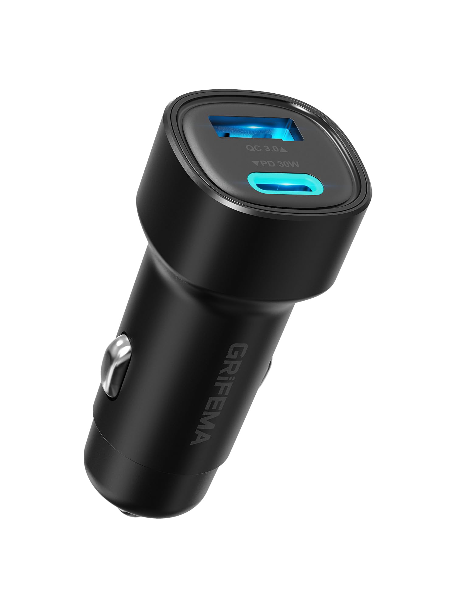 GRIFEMA 48W Car Charger with 30W USB C PD and 18W USB A QC 3.0 | Dual Port Cigar