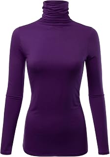 Womens Premium Long Sleeve Turtleneck Lightweight Pullover Top Sweater (S-3X, Made in USA)