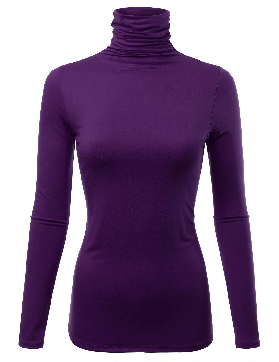 Womens Premium Long Sleeve Turtleneck Lightweight Pullover Top Sweater (S-3X, Ma