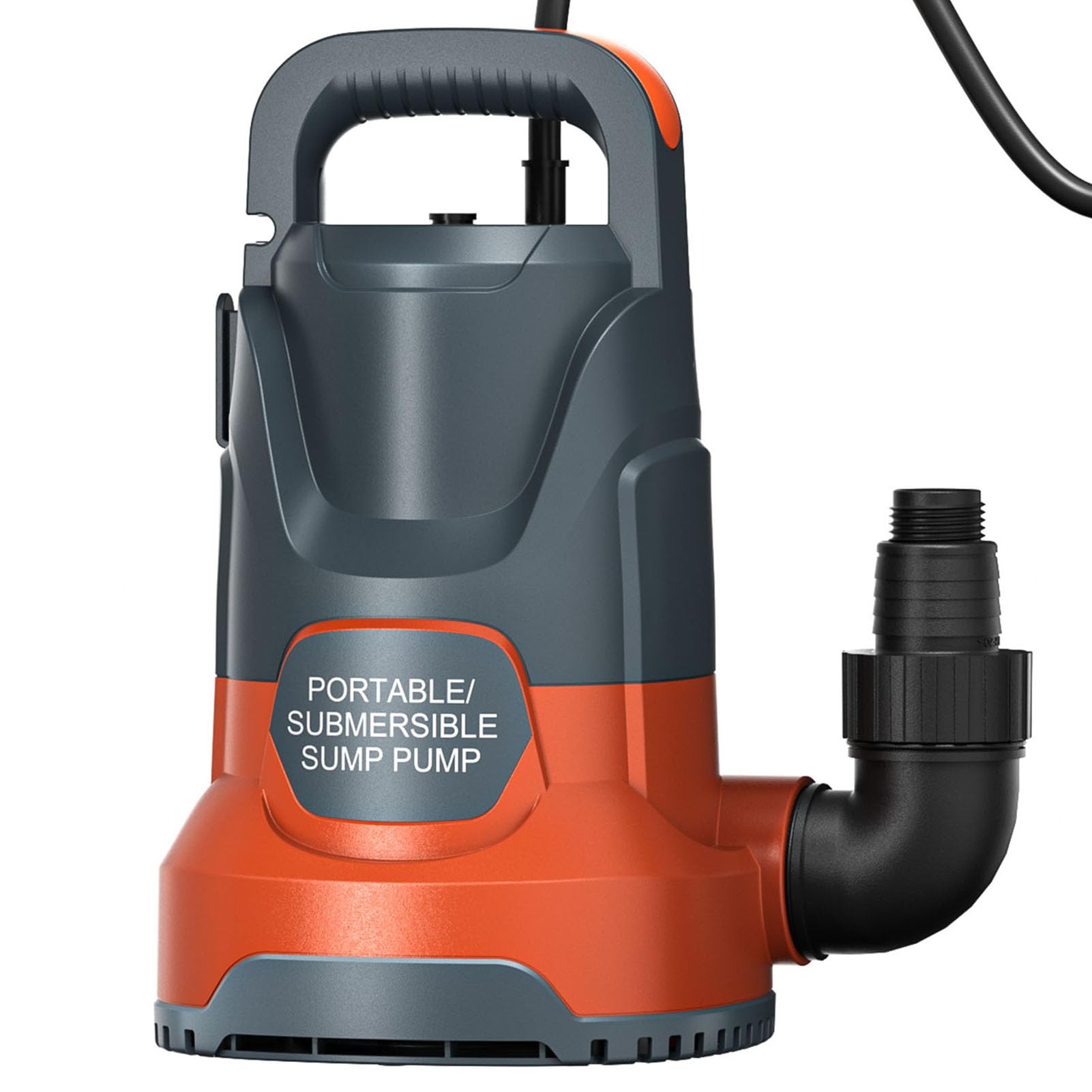 PANRANO Sump Pump 1.5HP Submersible Water Pump 6500GPH Electric | 3 Adapters, 0.