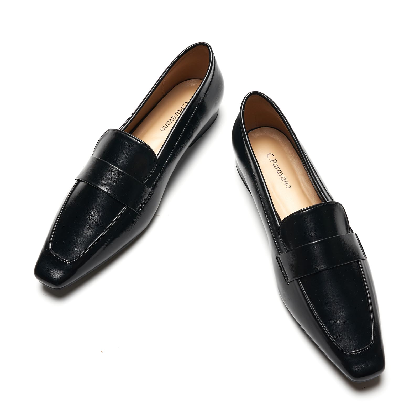 C.Paravano Penny Loafers for Women Flat Shoes Slip Ons Business Moccasins
