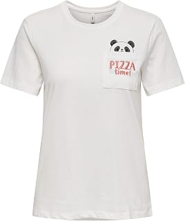 ONLY Onlpolly Life Reg S/S Pocket Top Box Jrs, Cloud Dancer, S Women
