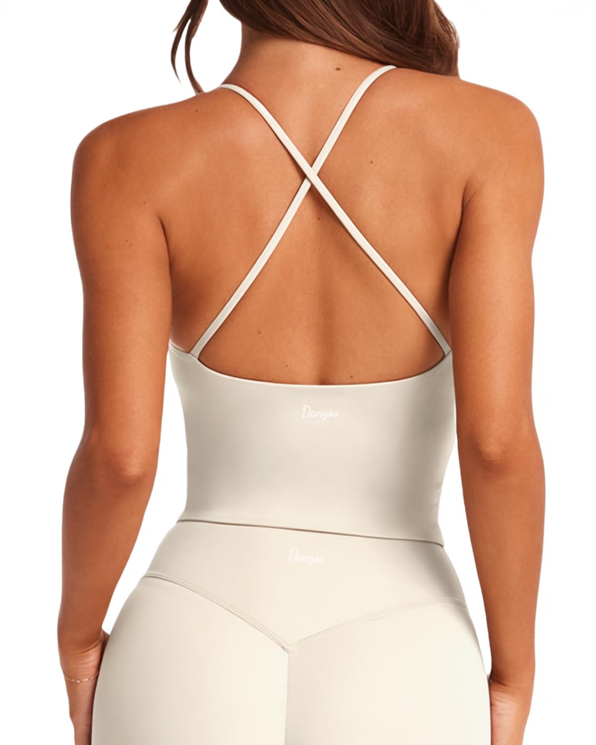Danysu Women's Sports Bra Without Underwire Crossback Padded Fitness Sports