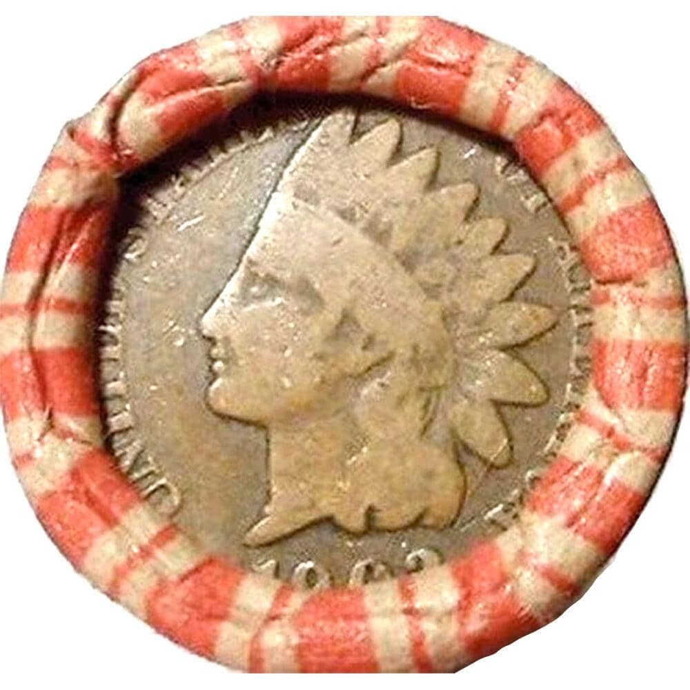 1909-1958 US Mint Wheat Penny Shot Gun Roll w/Indian Head Cent End Penny Seller 
