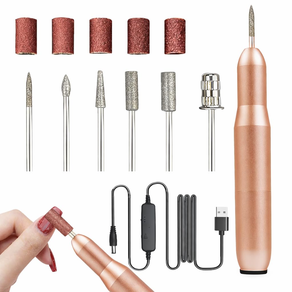 7pcs Electric Nail Drill Kit with USB Cable Professional Nail File Grinder for M
