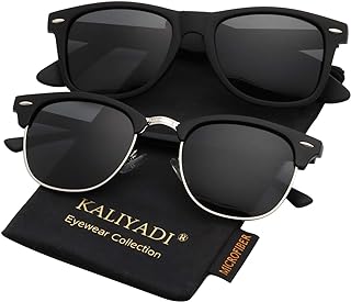 KALIYADI Polarized Sunglasses for Men and Women Matte Finish Sun glasses Color Mirror Lens 100% UV Blocking