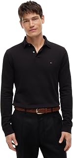 Tommy Hilfiger Men’s Long Sleeve Regular Fit Polo Shirt with Button Placket
