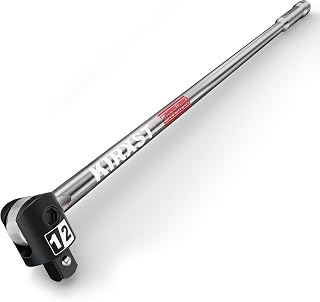 KIRXST 25-Inch 1/2” Drive Breaker Bar, 250° Rotatable Head, Heavy Duty Extension Breaker Bar, Ball Lock Function, Laser Marking, Mechanical Work, Automobile and Motorcycle Maintenance and Repair