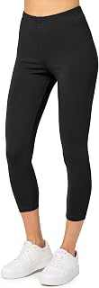 Merry Style MS10-199 Women's 3/4 Length Capri Cotton Leggings XS to 4XL
