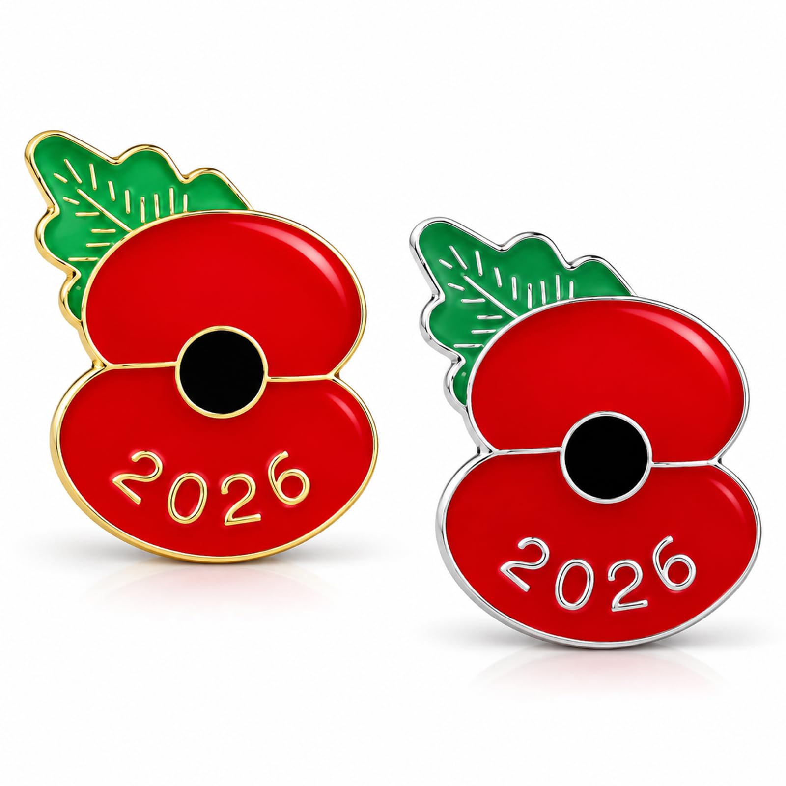 AMOturuxient 2 PCS Red Poppy badge Pin, Remembrance Day Flower Lapel Brooch | 2 