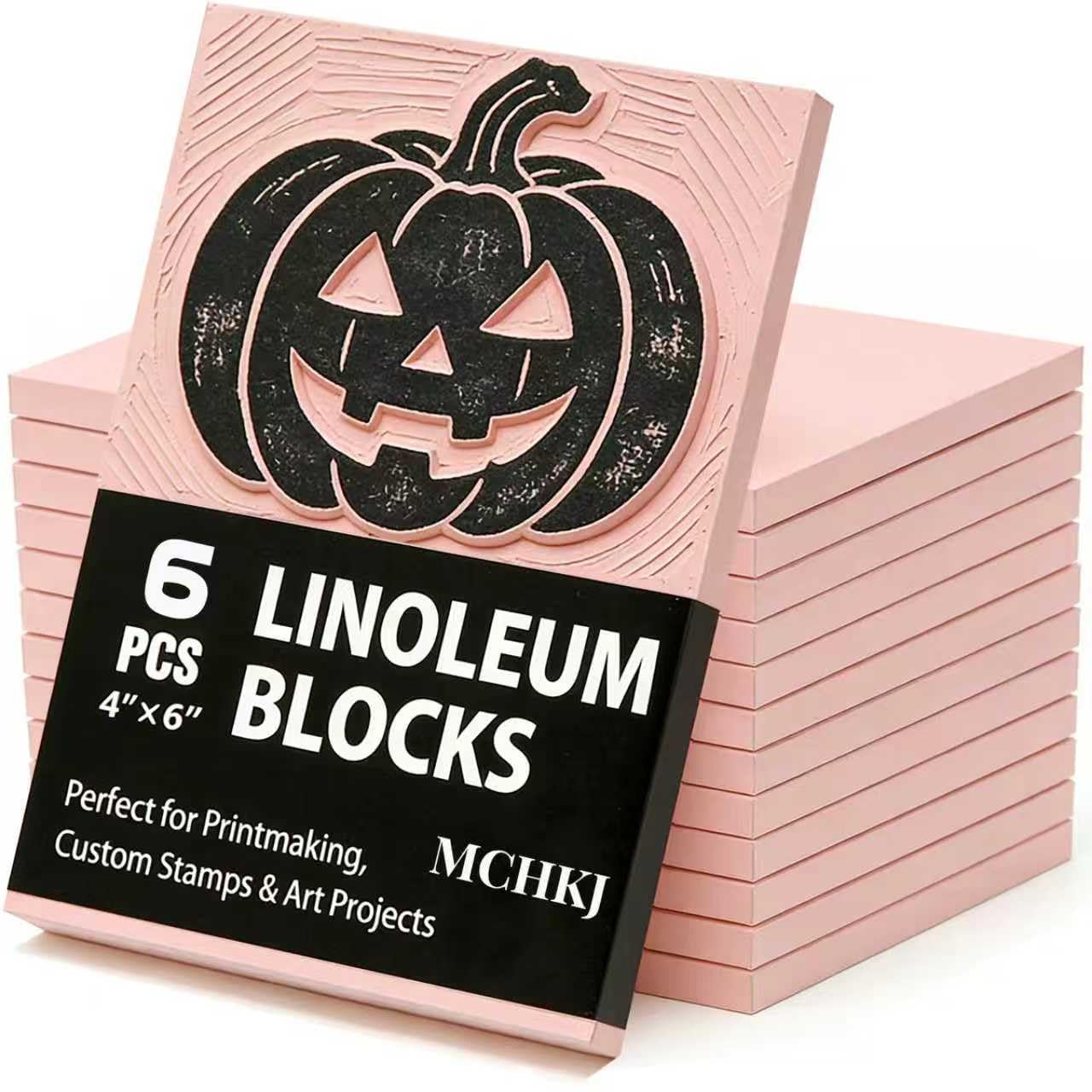 Linoleum Blocks for Printmaking, Pink Rubber Stamp Carving Blocks Rubber Carving
