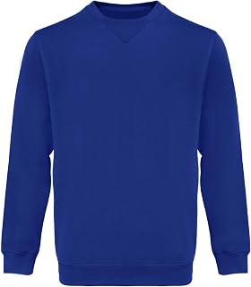 WORK IDEA Men's Crew Neck Sweatshirt, Regular Fit Midweight Casual Pullover Jumper, Soft Cotton Blend Long Sleeve Top for Daily Wear, Multiple Colours Available