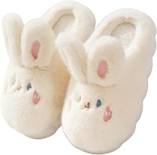 Women's Warm Plush Bunny Animals Slippers Adult Cotton Men's Indoor non-slip Home Thick Bottom Slippers for Winter