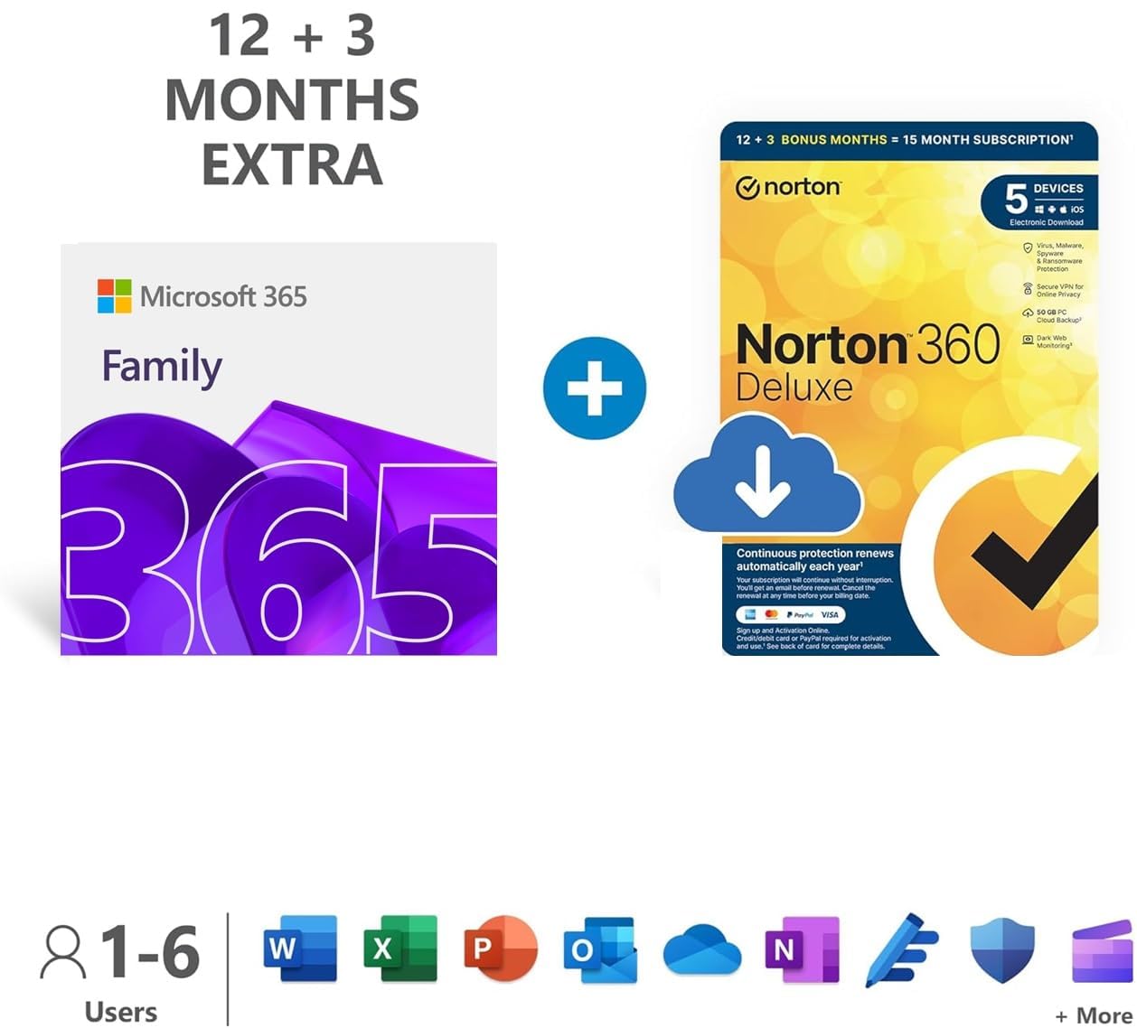 Microsoft 365 Family | 15 month subscription | up to 6 people | up to 6TB OneDri