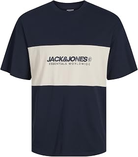 Jack & Jones Men's Jjelegacy Blocking Tee SS O-Neck Noos T-Shirt (Pack of 1)
