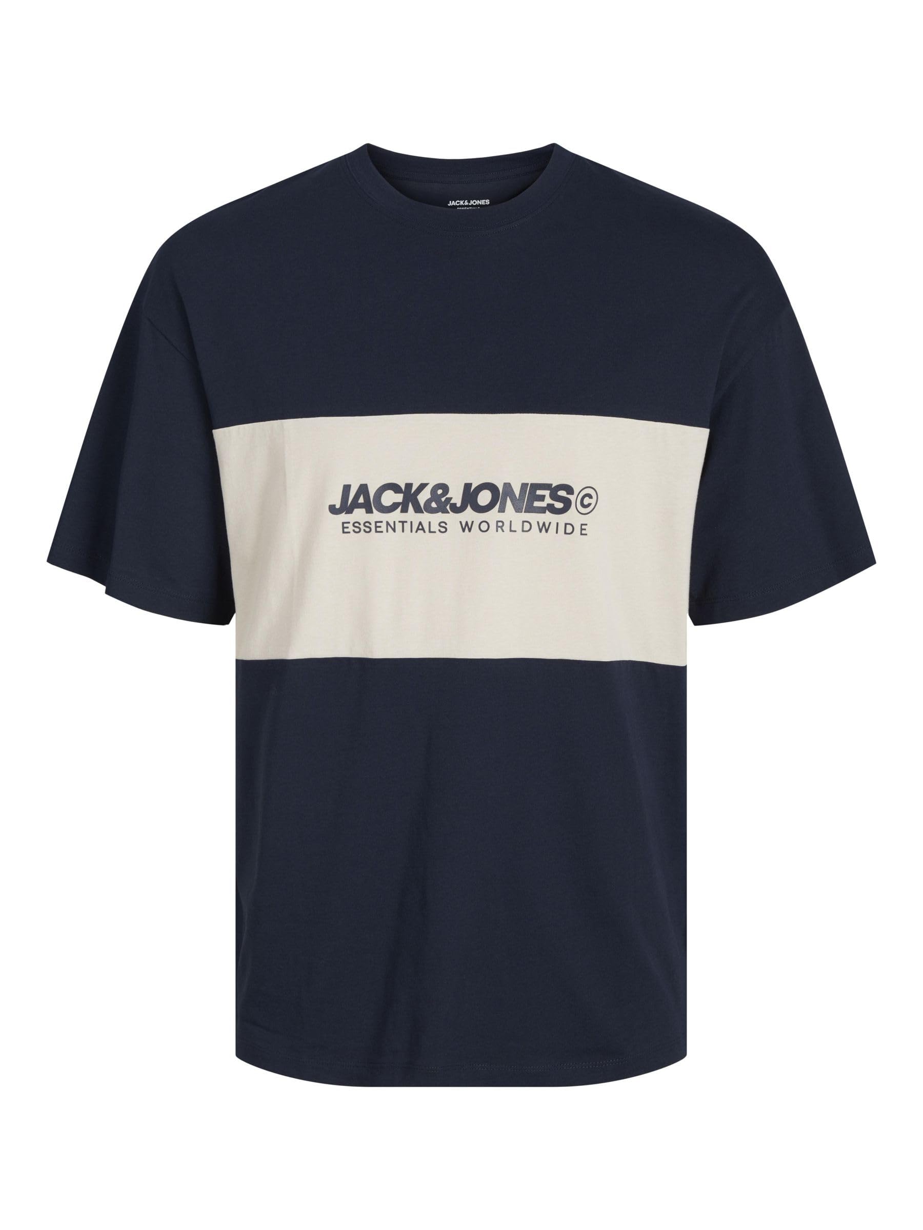 Jack & Jones Men's Jjelegacy Blocking Tee SS O-Neck Noos T-Shirt (Pack of 1)