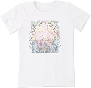 Life is Good Womens Here Comes the Sun Hippie Short Sleeve Crusher-lite Tee