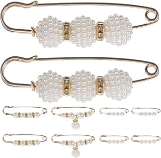 10 Pieces Safety Clothes Pins and Waist Tensioners, Decorative Brooches for Dresses, Pants and Sweaters, Stylish Design for Women, Party, Daily Wear