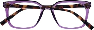 OPULIZE KOI Reading Glasses - Large Rectangular Frame - Purple - Men and Women - Spring Hinges - R50-5 - +3.00
