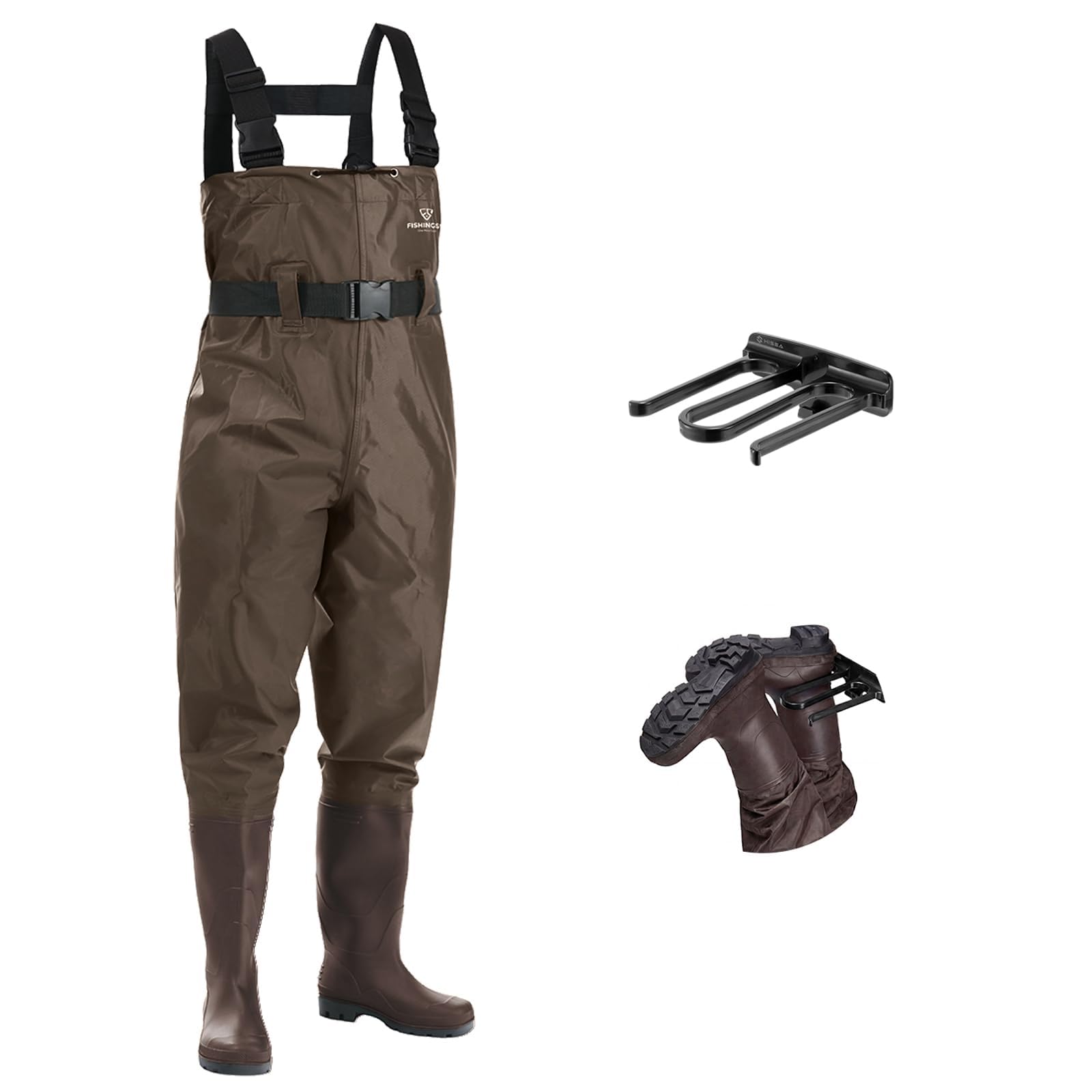 FISHINGSIR Waders for Men Waterproof Women Fishing Chest Wader with Boots | 2-Pl