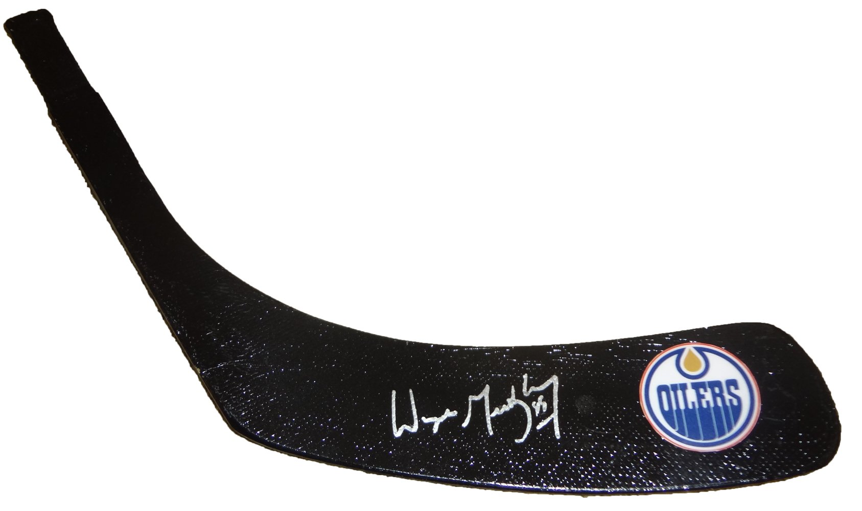 Wayne Gretzky Autographed Edmonton Oilers Logo Black Stick Blade W/PROOF, Pictur