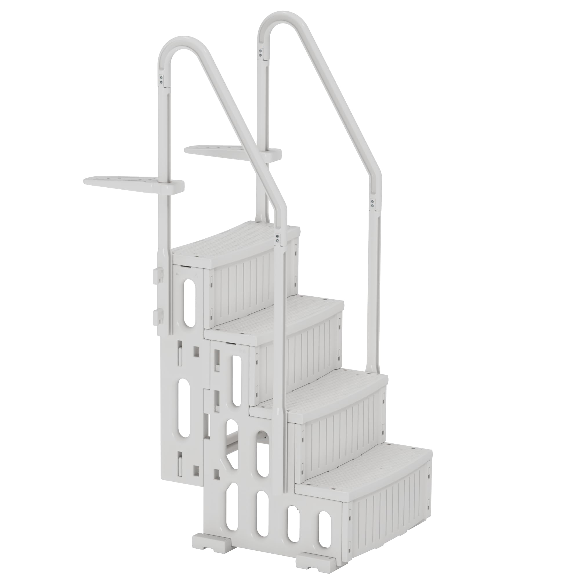 MELLCOM Pool Ladder, 4-Step Pool Stairs with Double Handrails and Non-Slip Steps