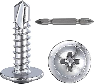 Wensilon（300pcs）#8×3/4”for Sheet Metal Self-Tapping Screws 410 Stainless Steel Truss Head High-Strength Quick Tapping Screws