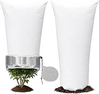 2 Pack 39'' x 19.7'' Winter Plant Freeze Protection Bag with Aluminum Liner | Winter Plant Frost Blanket Covers with Insulation and Drawstring Closure for Protect Potted Plants from Frost Snow and Animal