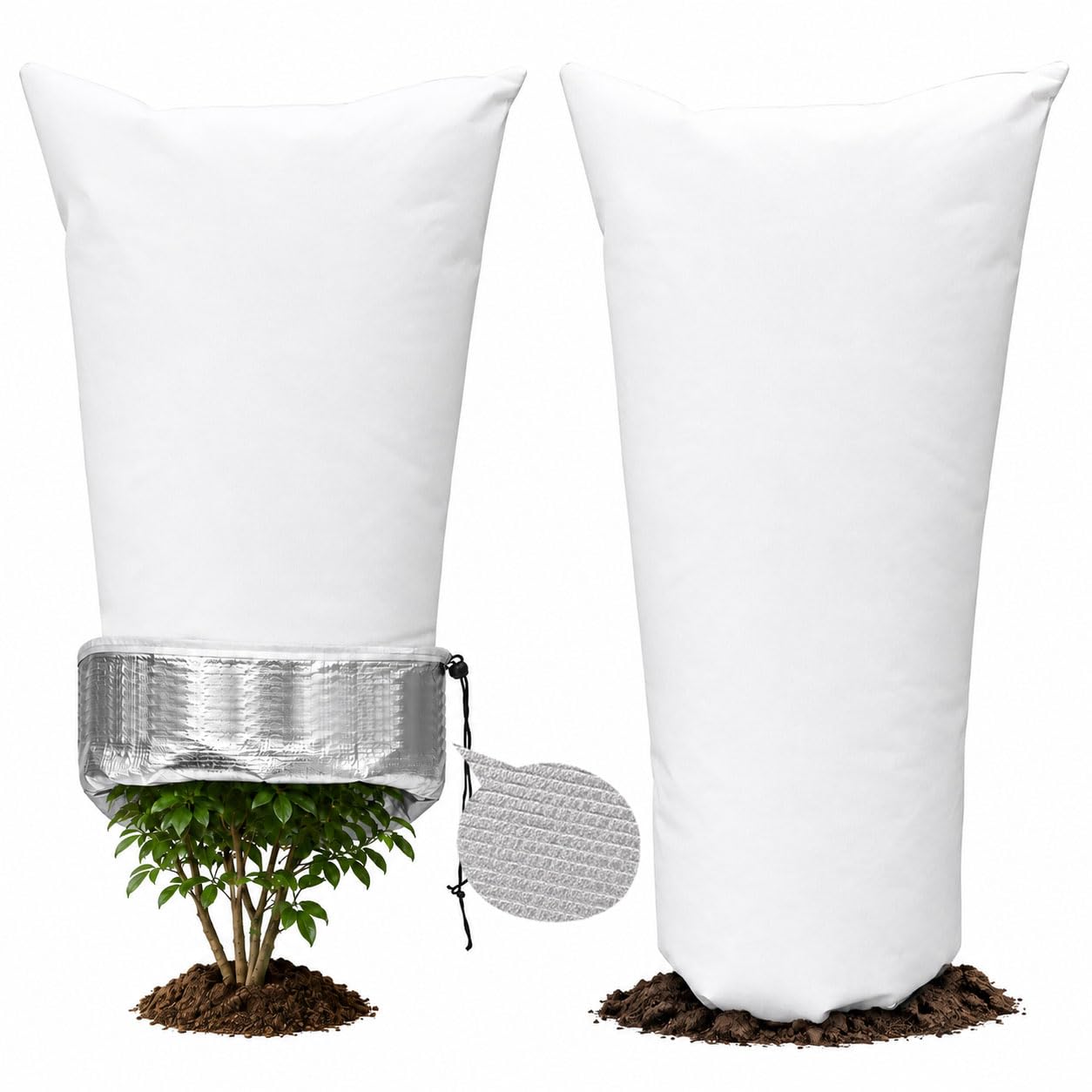 2 Pack 39'' x 19.7'' Winter Plant Freeze Protection Bag with Aluminum Liner | Wi