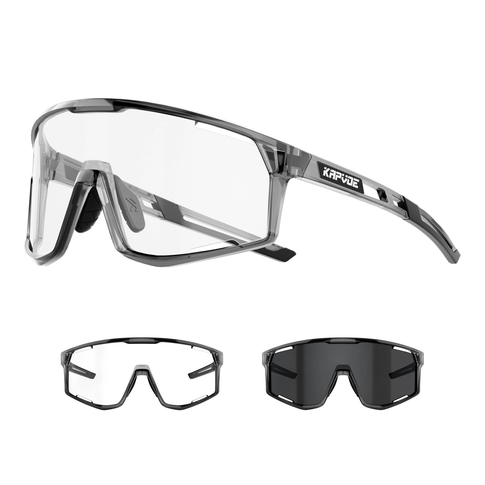 KAPVOE Photochromic Cycling Glasses Men Women Clear Mountain Bike Sunglasses MTB