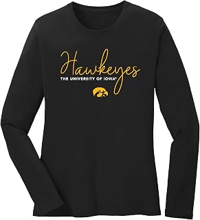 NCAA Thin Script, Team Color Womens Long Sleeve T Shirt, College, University